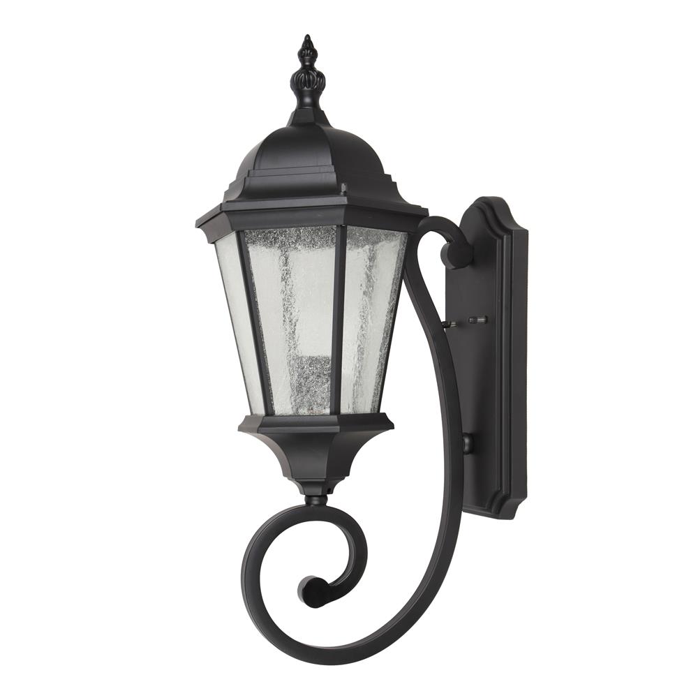 Living District by Elegant Lighting LDOD2601 Outdoor Wall lantern D:8 H:24.5 100W Black Finish Clear Seedy glass Lens